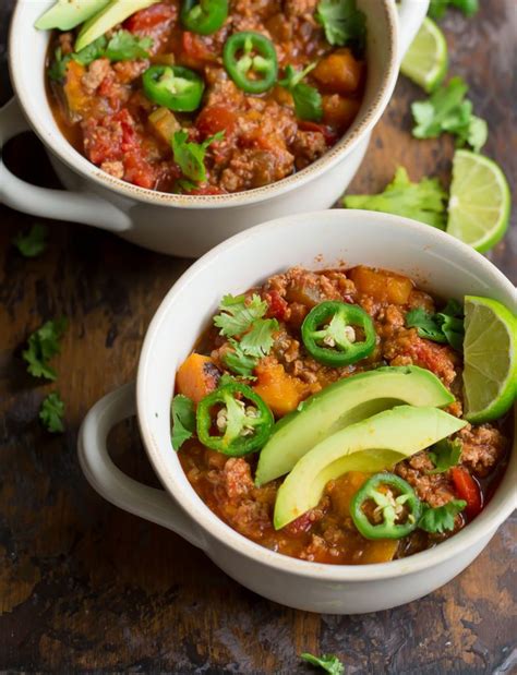 Slow Cooker Butternut Squash Turkey Chili Wholesomelicious