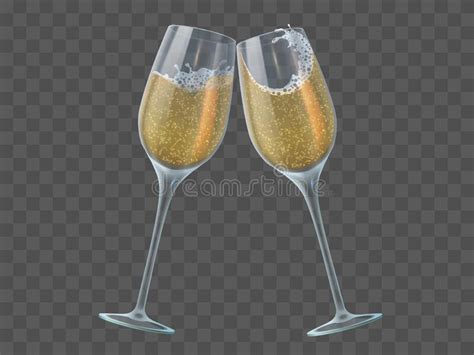 Wineglasses Of Sparkling Champagne Happy Valentines Day Stock Vector Illustration Of Couple
