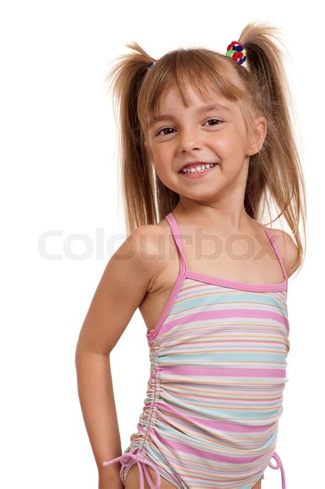 Girl Wearing Swimsuit Stock Image Colourbox
