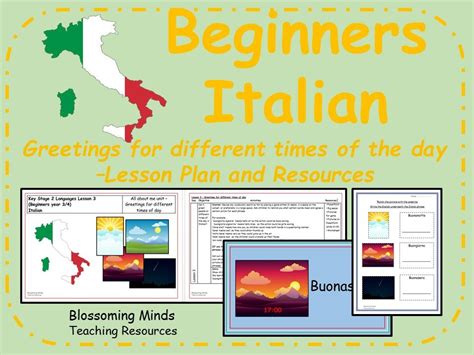 Italian Lesson And Resources Greetings For Different Times Of Day