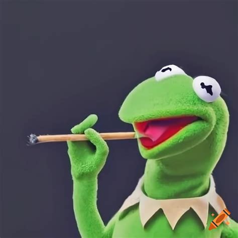 Kermit The Frog Smoking With Sunglasses