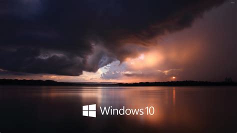 Free Download Windows 10 White Text Logo Over The Stormy Sea Wallpaper