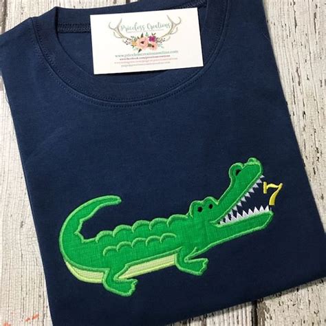 Crocodile Machine Embroidery Applique Design And Filled Etsy
