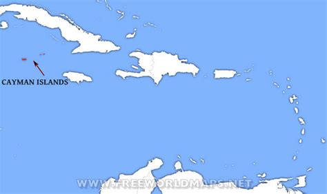 This map shows a combination of political and physical features. Where is Cayman Islands located on the World map?