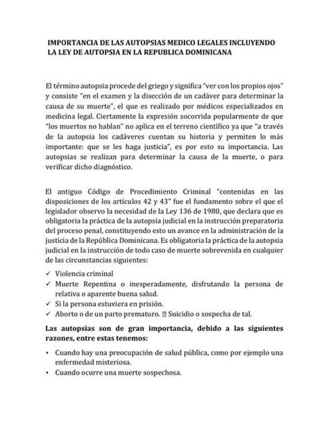Importancia De Las Autopsias Medico Legales Docsity Udocz