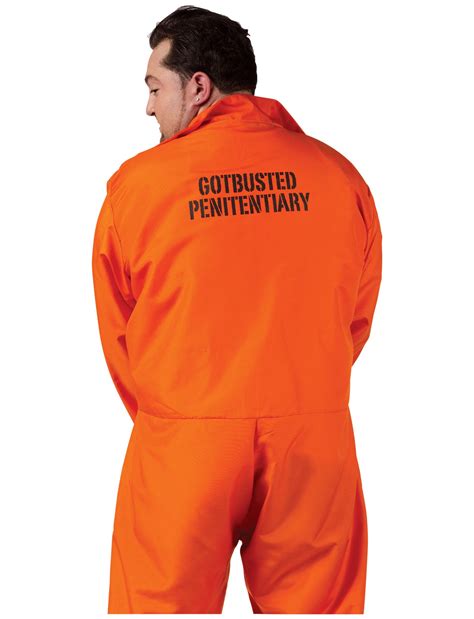 Got Busted Mens Orange Prisoner Jumpsuit Screamers Costumes