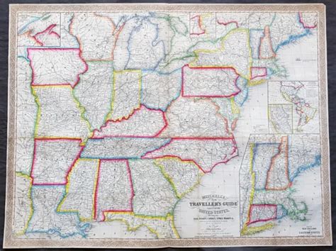 1856 Mitchell Large Antique Pre Civil War Map United States Of America