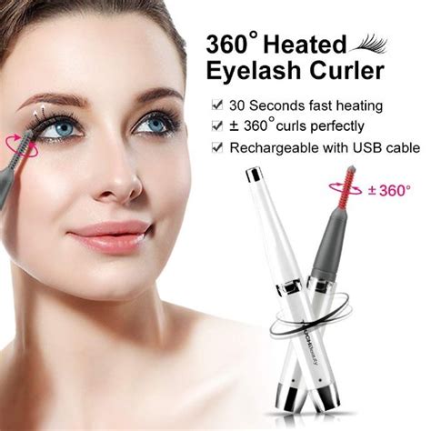 360° Rotary Heated Eyelash Curler Usb Rechargeable Electric Powered