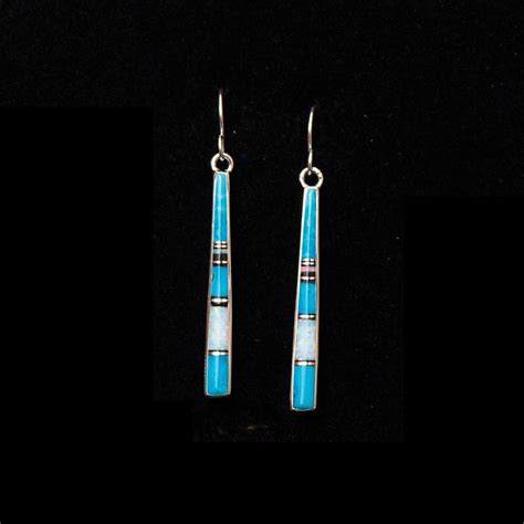 Turquoise And Opal Earrings Southwest Indian Foundation 6465