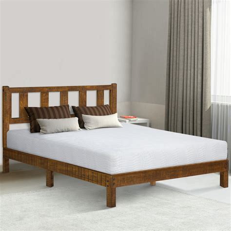 Granrest 14 Inch Deluxe Solid Wood Platform Bed With Headboard Full