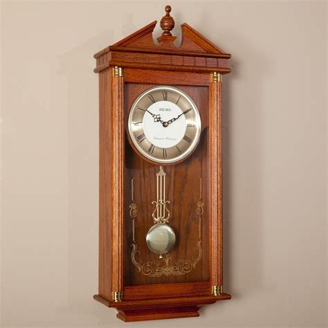 Regal Oak Wall Clock W Pendulum