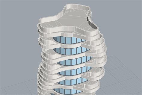 Parametric Tower Design Rhino Screenshot With Mesh Wireframe Marco