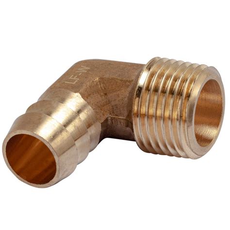 Ltwfitting 58 In Id X 12 In Mip Brass Hose Barb 90 Degree Elbow Fittings 5 Pack
