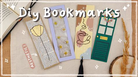 4 easy diy bookmarks aesthetic handmade bookmark ideas youtube