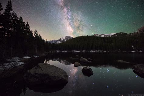 Milky Way Over Bear Lake In Rocky Mountain National Park Oc 1600x1000