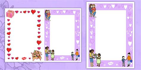Happy mother's day greeting card featuring an illustration of a flower garden with red roses, white daisies forming a heart and butterflies with heart wings over a heart shaped pond with heart shaped lily pads KS1 Mother's Day Card Insert Templates
