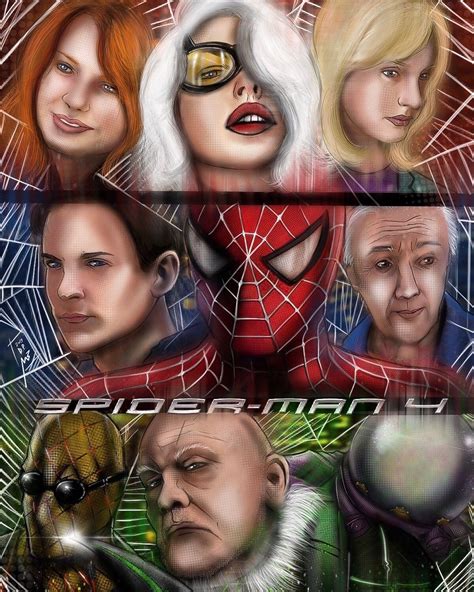 Spider Man 4 Characters Poster Art Artwork Samraimi Tobeymaguire