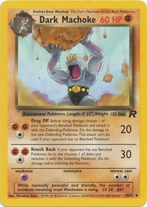 Pokemon Team Rocket Single Card Uncommon Dark Machoke 40 Toywiz