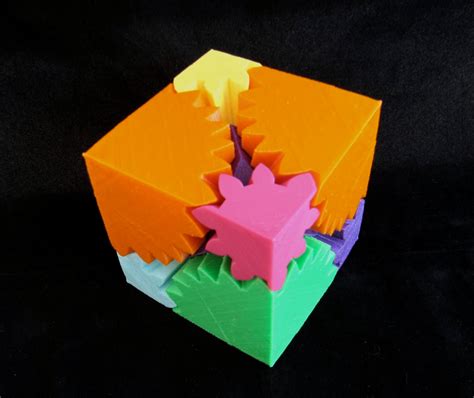 Mechanical Toy Gear Cube 3d Printed