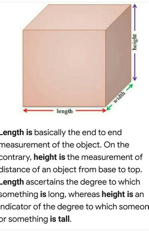 What Is The Actual Difference Between Length And Height