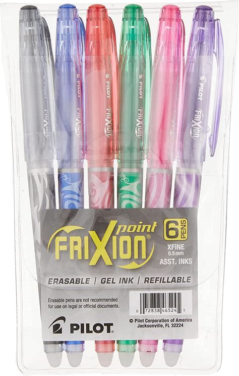 Pilot Frixion Point Erasable And Refillable Gel Ink Pens