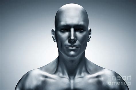 Generic Human Man Face Front View Futuristic Photograph By Michal