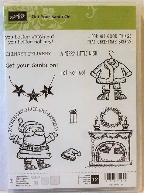 Amazon Com Stampin Up Get Your Santa On Photopolymer Stamps New Holiday Merry Christmas Joy