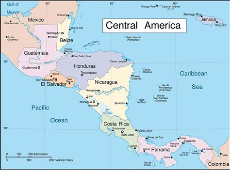 Map Of Mexico Central America And South America Cities And Towns Map