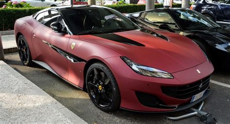 Ferrari Portofino Spotted With Matte Red Black Dual Tone Exterior
