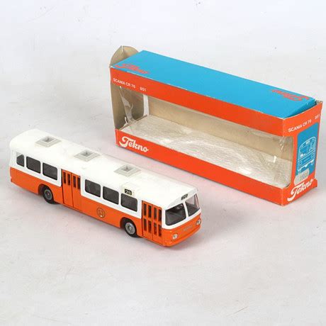 Modellbil Pl T Scania Cr Buss Nr Tekno Toys Holland Med Originalkartong Leksaker