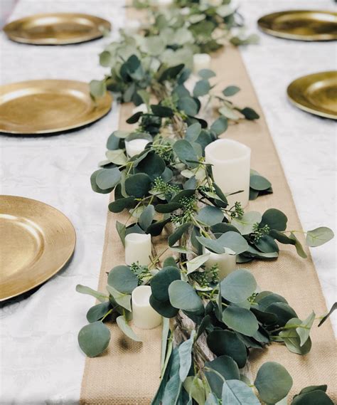 Quality Artificial lush green silver dollar seeded eucalyptus garland