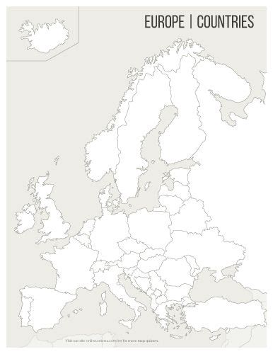 Europe Countries Printables Map Quiz Game In 2021 Europe Map