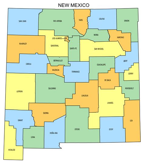 New Mexico County Map Printable State Map With County Lines Diy