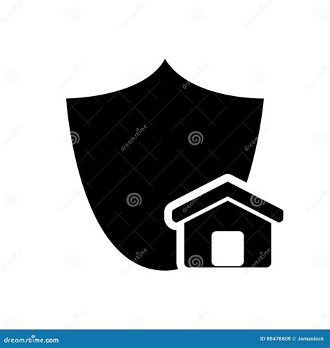 Shield And House Icon Stock Vector Illustration Of Insignia 80478609