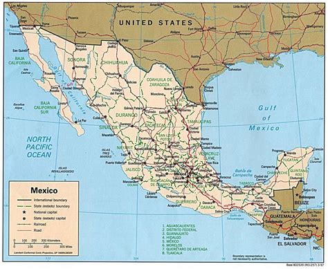 Mapa Político De México 1997 Tamaño Completo