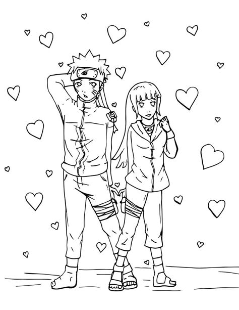 Dibujo De Hinata Y Naruto Para Colorear Imprimir E Dibujar