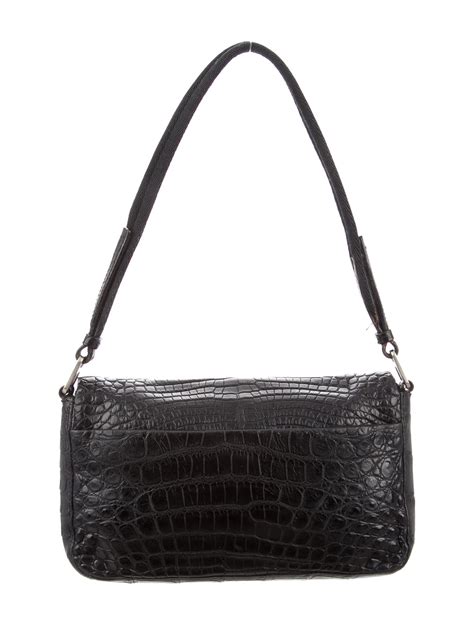 Prada Small Alligator Shoulder Bag Handbags Pra124656 The Realreal