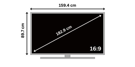 72 Inch Tv Dimensions Television Size Length Width
