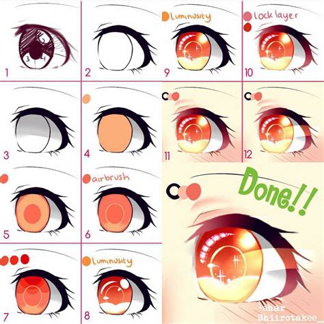 Eye coloring tutorial by Shiirotakee | Anime art tutorial, Anime eye