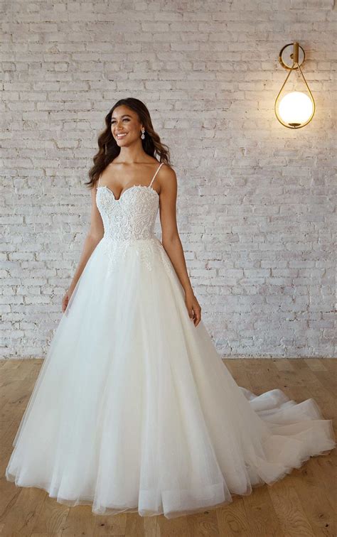 Spaghetti Strap Lace And Tulle Ball Gown Wedding Dress Kleinfeld Bridal