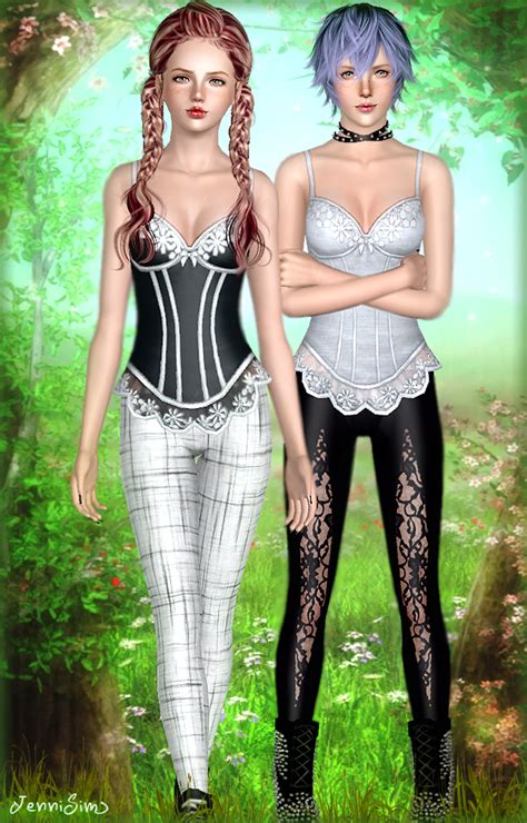 Downloads Sims 3corset Leggins Recolorable 2designs Base Game Compatible Jennisims