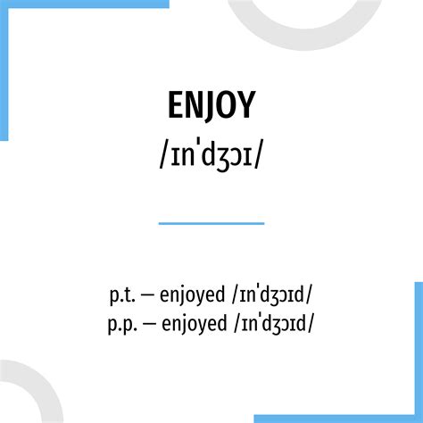 Conjugación Enjoy 🔸 Verbo Inglés En Todos Los Tiempos Y Formas