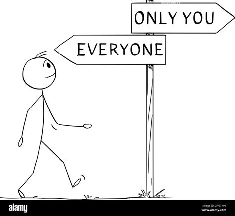 Person Looking For His Own Way Vector Cartoon Stick Figure