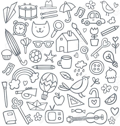 A Collection Of Hand Drawn Doodles In The Shape Of A Circle With