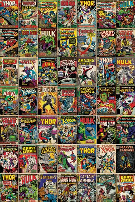 Marvel Comic Covers Poster 61x915