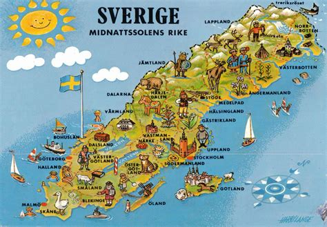 Švedska Turistična Karta Turistični Zemljevid Švedske Severna Evropa