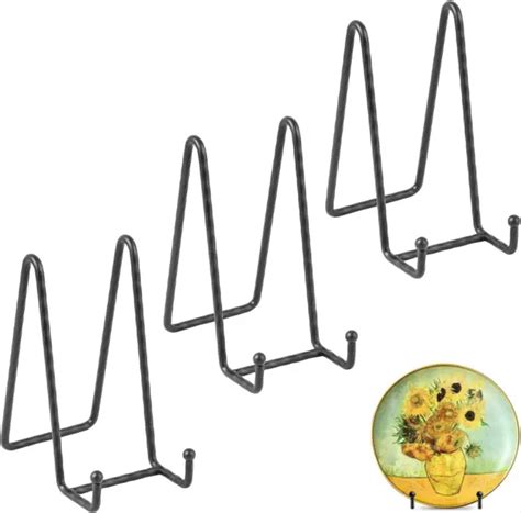 3 PEZZI ESPOSITORE Di Ferro 6 Porta Piatti Da Esposizione Cavalletti