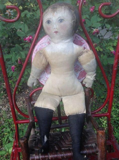 Antique Oil Painted Face Presbyterian Rag Doll Rare Museum Quality Early Americana Folk Art