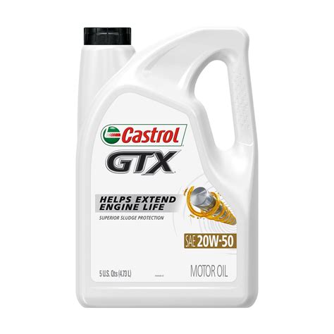 Castrol GTX 20W 50 Conventional Motor Oil 5 Quarts Walmart Com