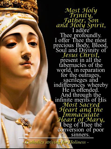 Daily Fatima Prayer To The Most Holy Trinity Catholics Striving For